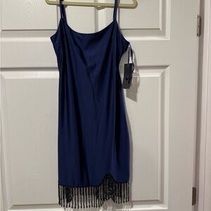 City Studio Navy Dress with Beaded Detail size juniors 3/4 NWT